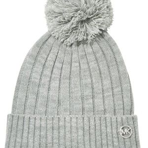 Michael Kors Pom-Pom Knit Beanie Hat